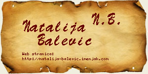 Natalija Balević vizit kartica